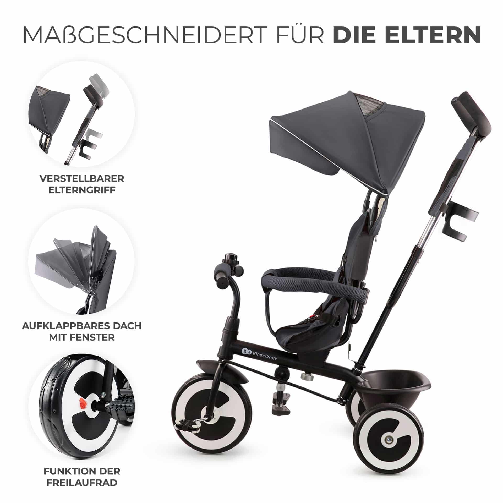 Kinderkraft ASTON Tricycle - Dreirad Malachite Grey