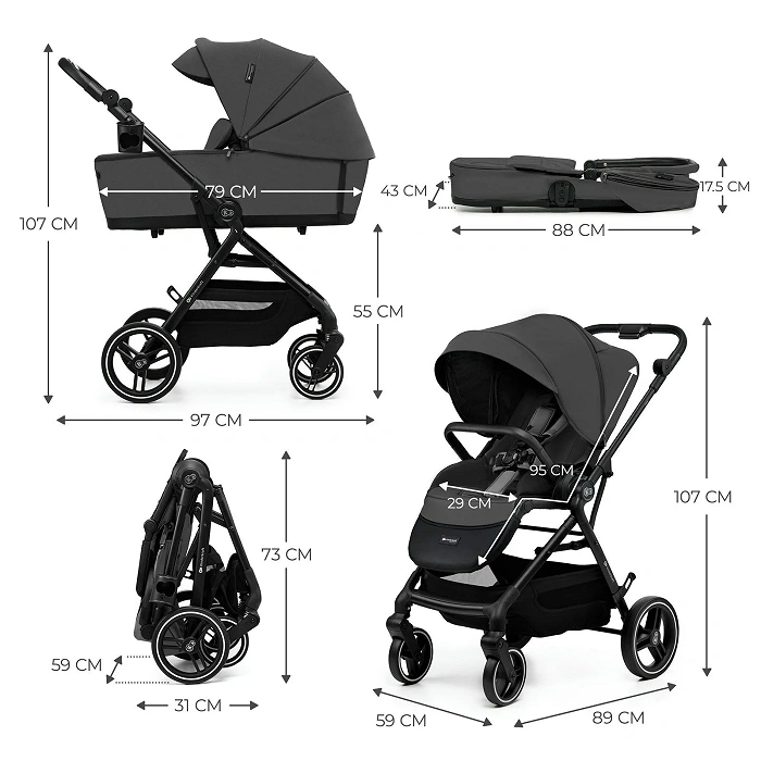 Kinderkraft Kombikinderwagen YOXI 2IN1 Grey