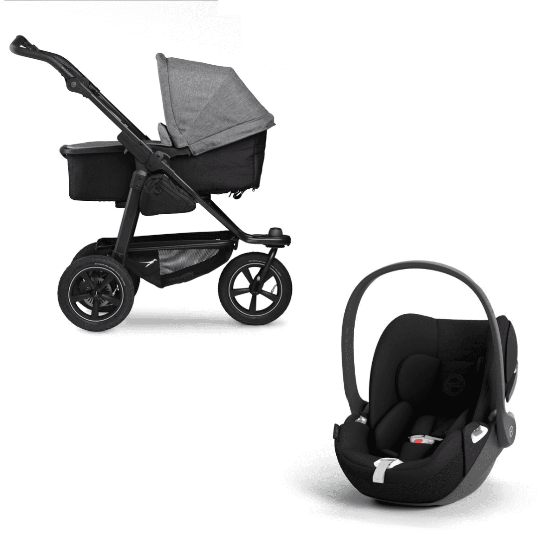 TFK Mono 2 Kombikinderwagen Premium Grau Lufträder und Cybex Cloud T Sepia Black