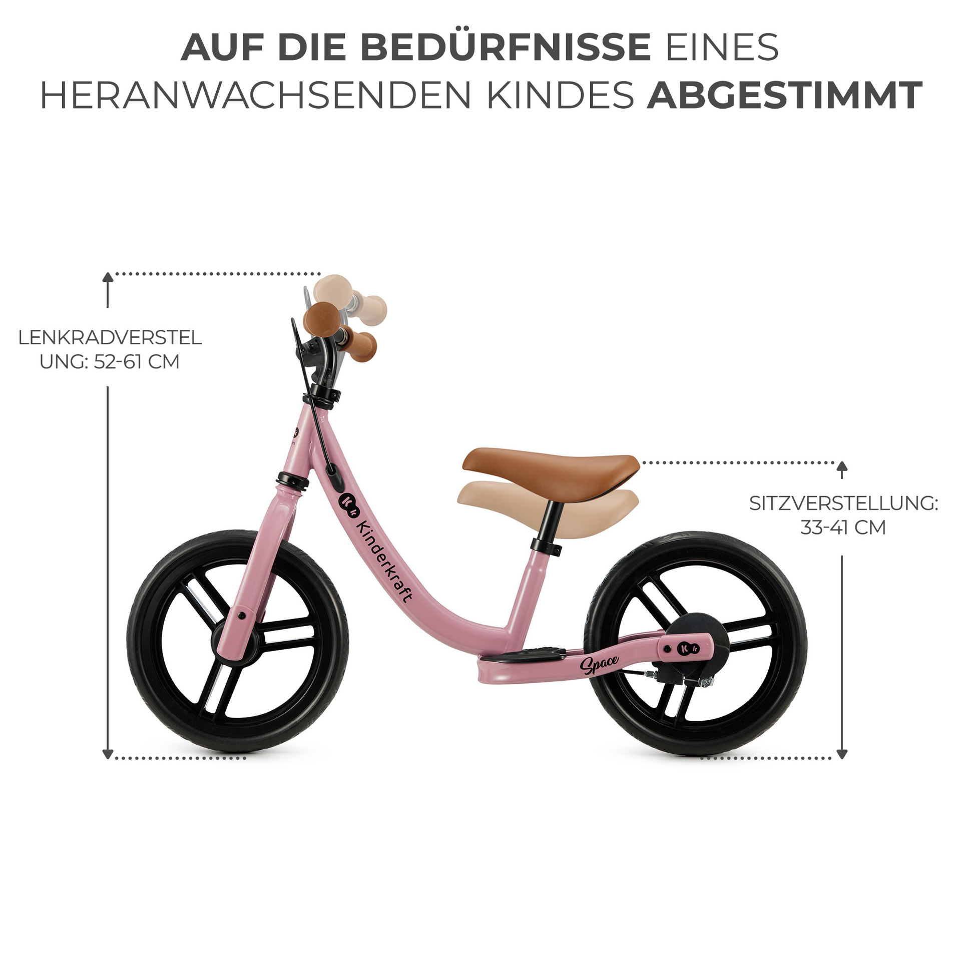 Kinderkraft Balance Bike SPACE Dark Pink - Laufrad