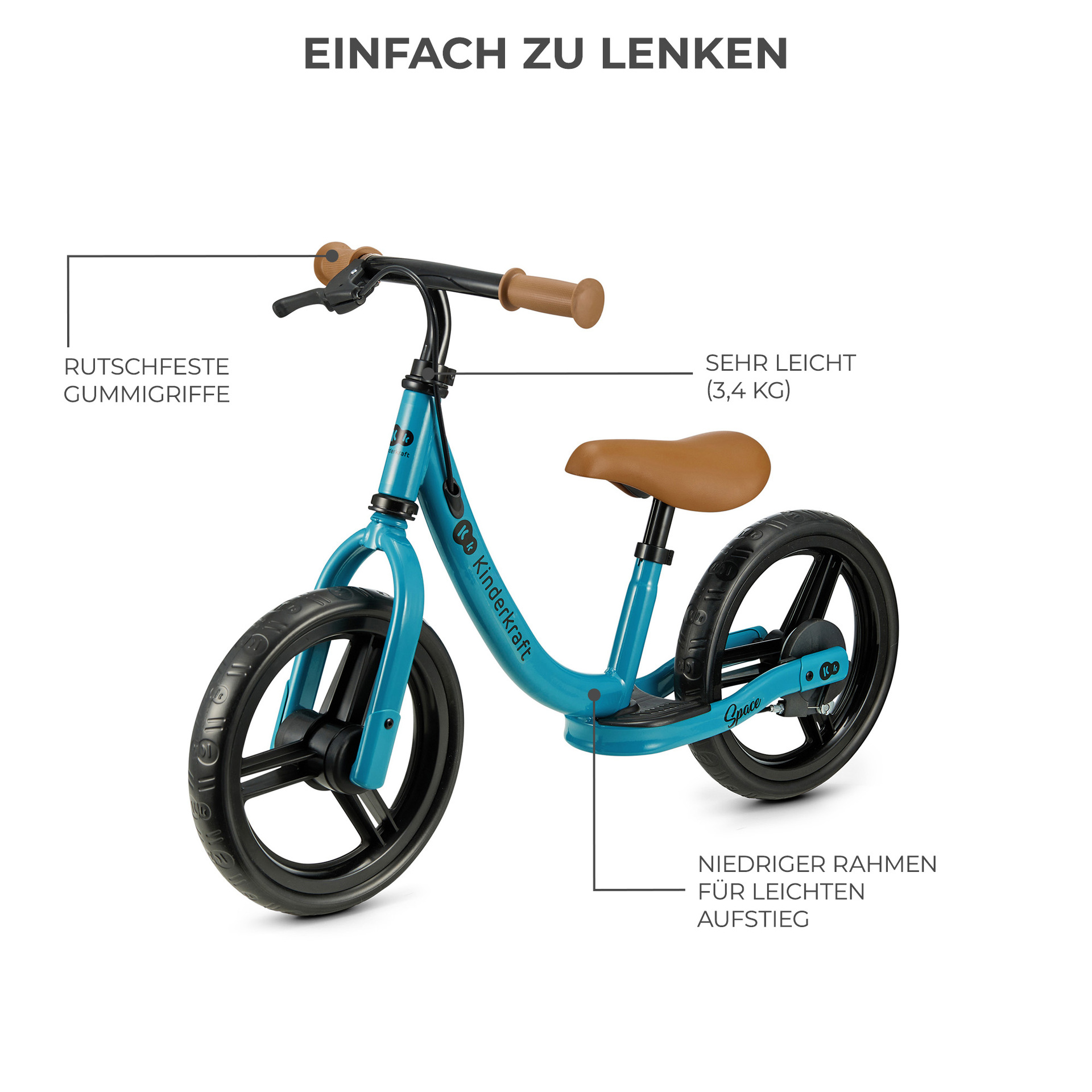 Kinderkraft Balance Bike SPACE Deep Blue - Laufrad