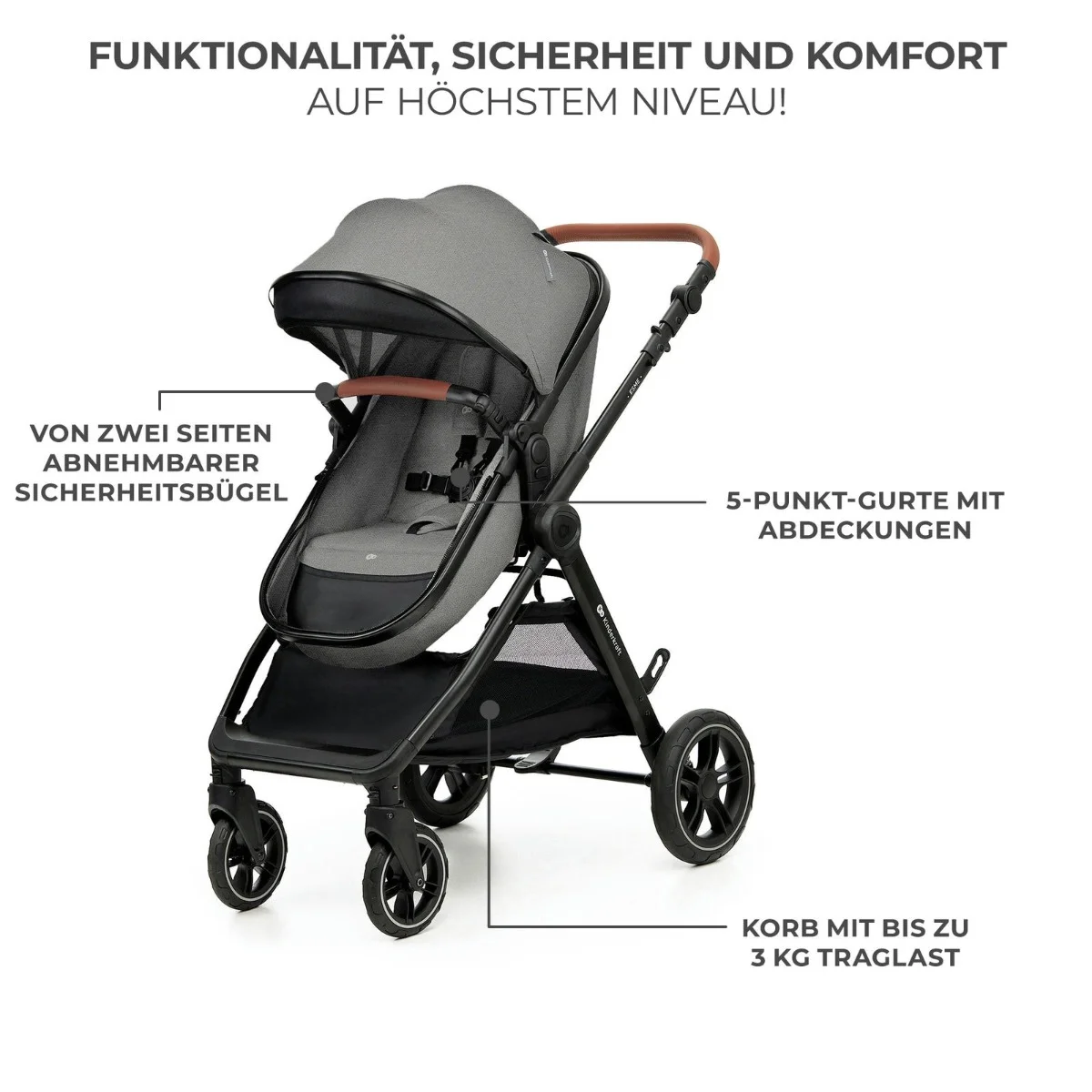 Kinderkraft Kombikinderwagen 3in1 ESME Grey