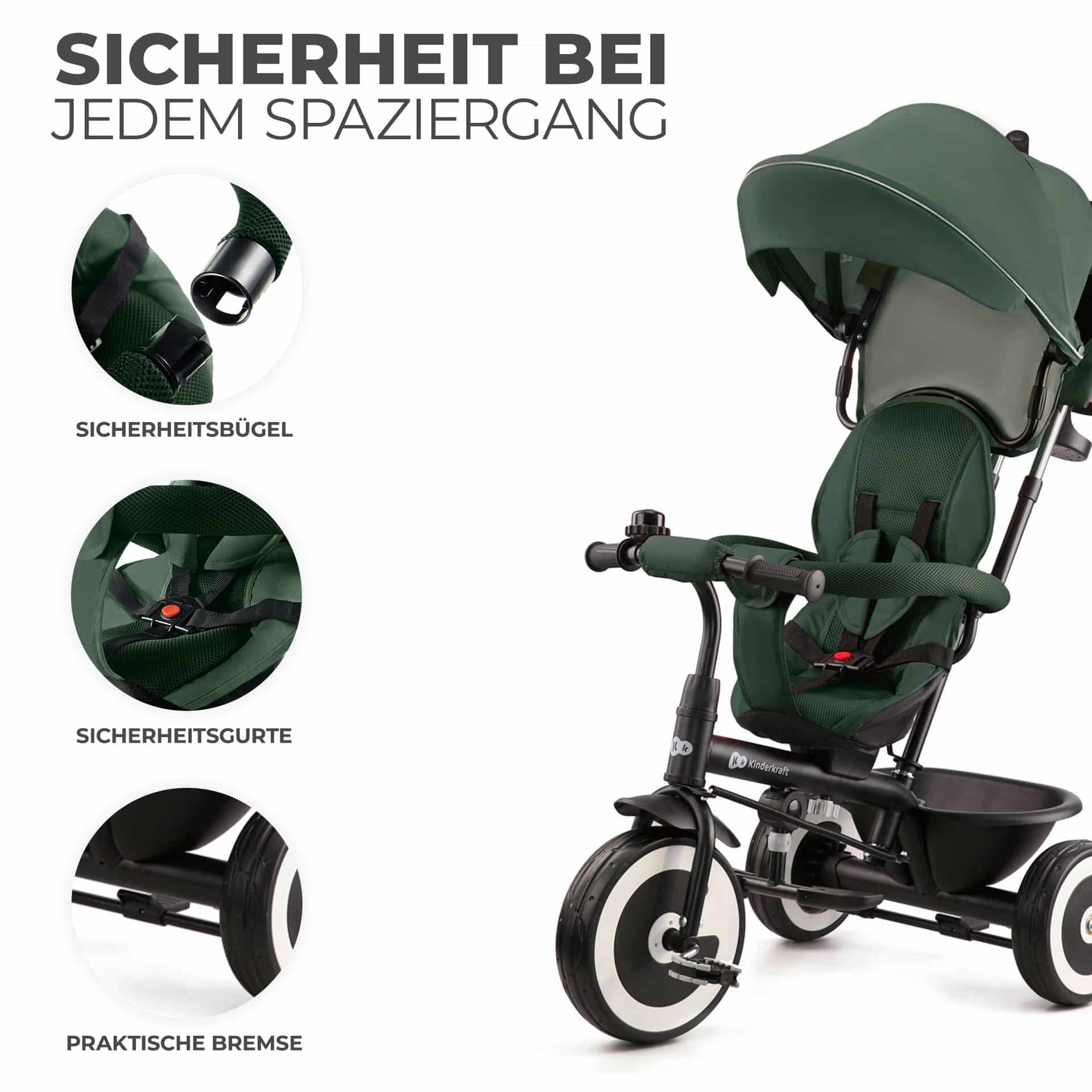 Kinderkraft ASTON Tricycle Mystic Green - Dreirad