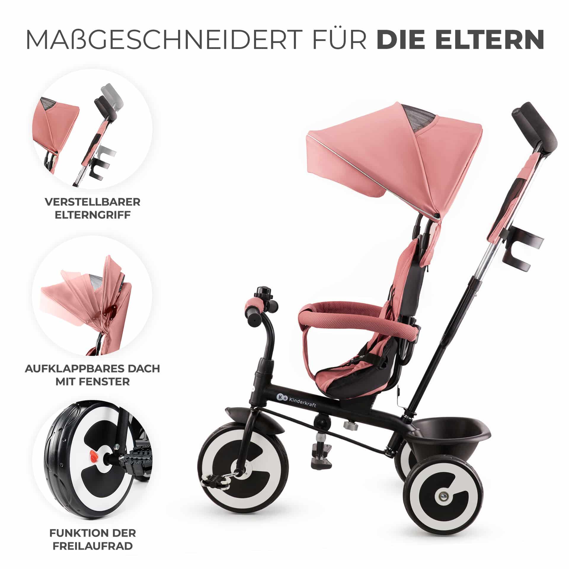 Kinderkraft ASTON Tricycle Rose Pink - Dreirad