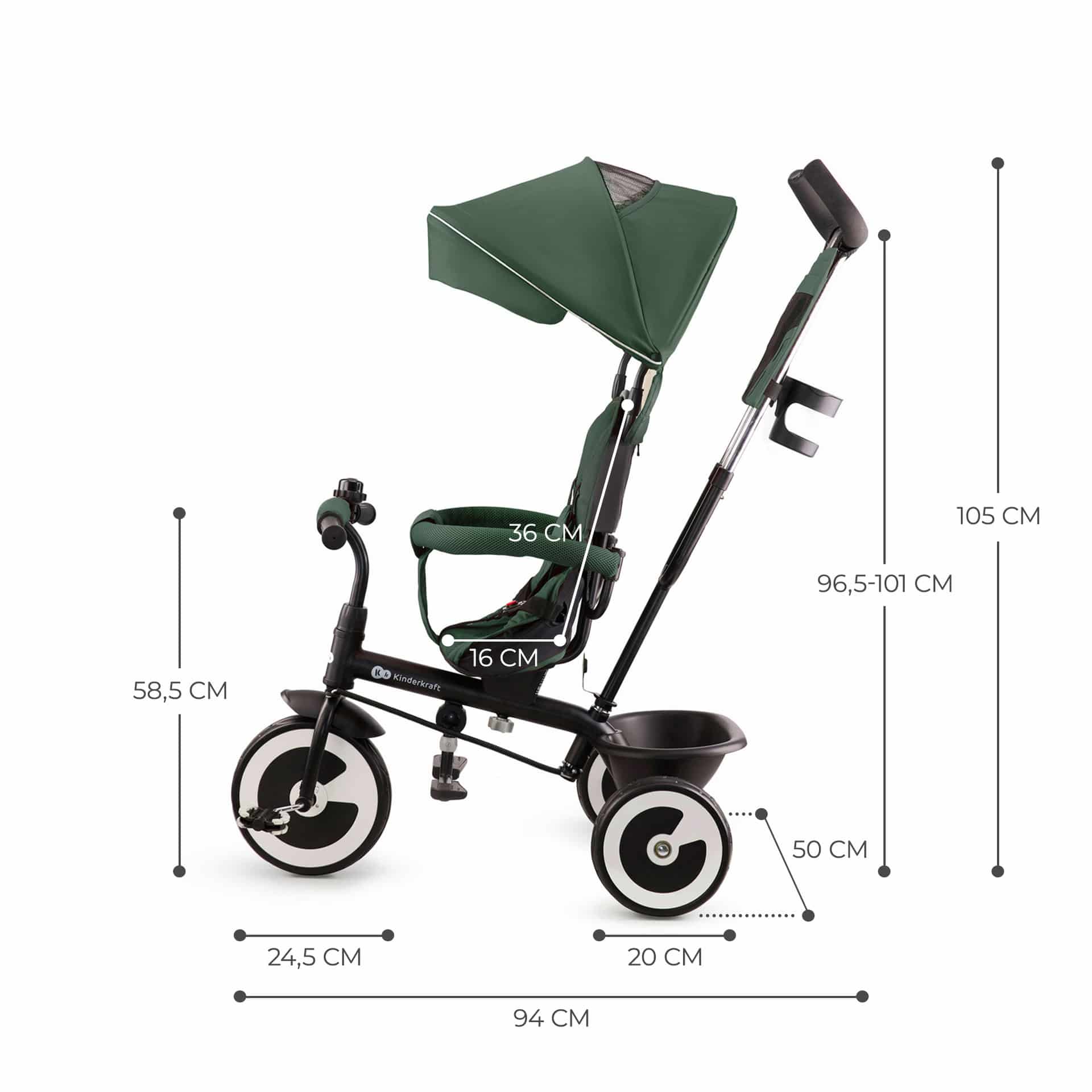 Kinderkraft ASTON Tricycle Mystic Green - Dreirad