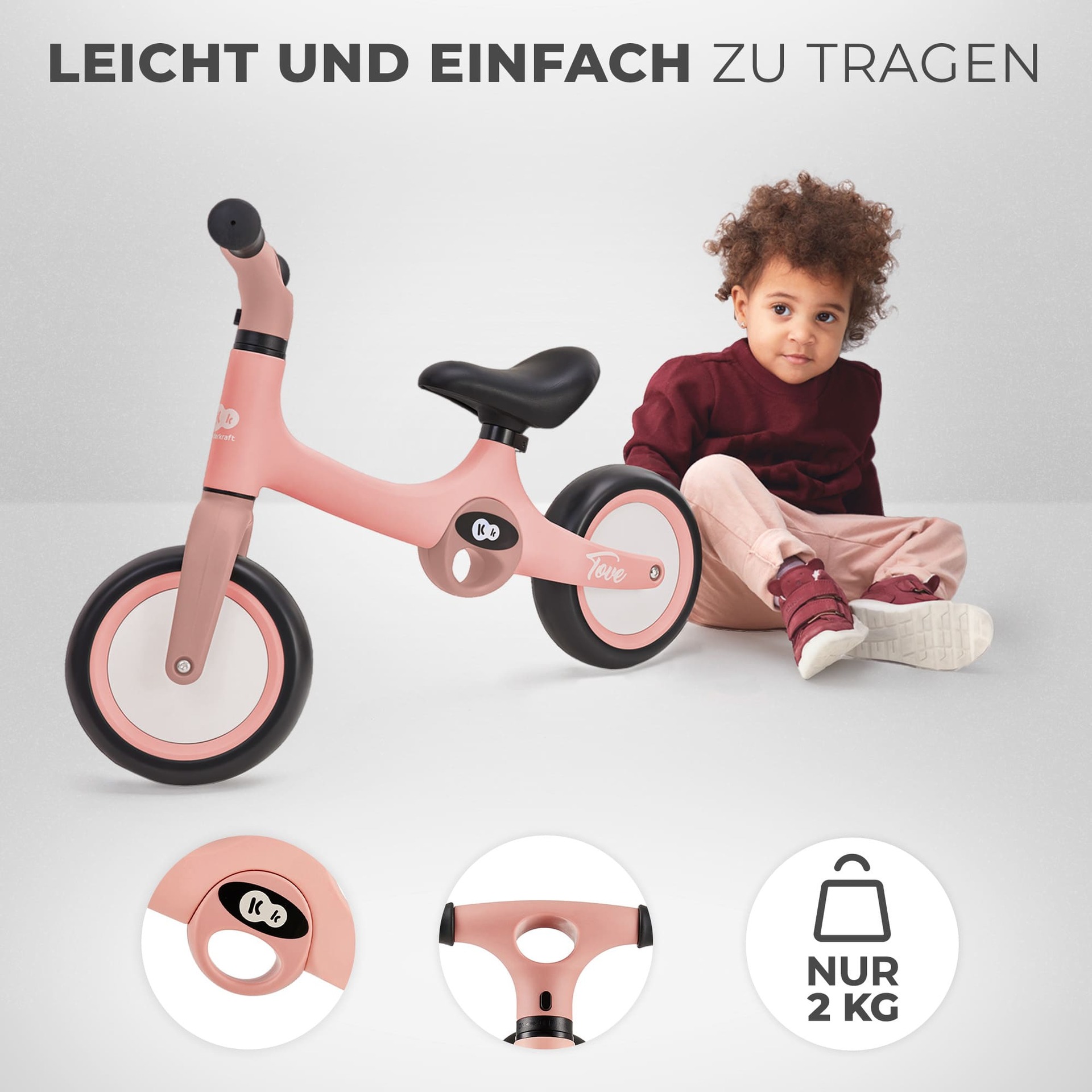 Kinderkraft Balance Bike TOVE Rose Pink - Laufrad