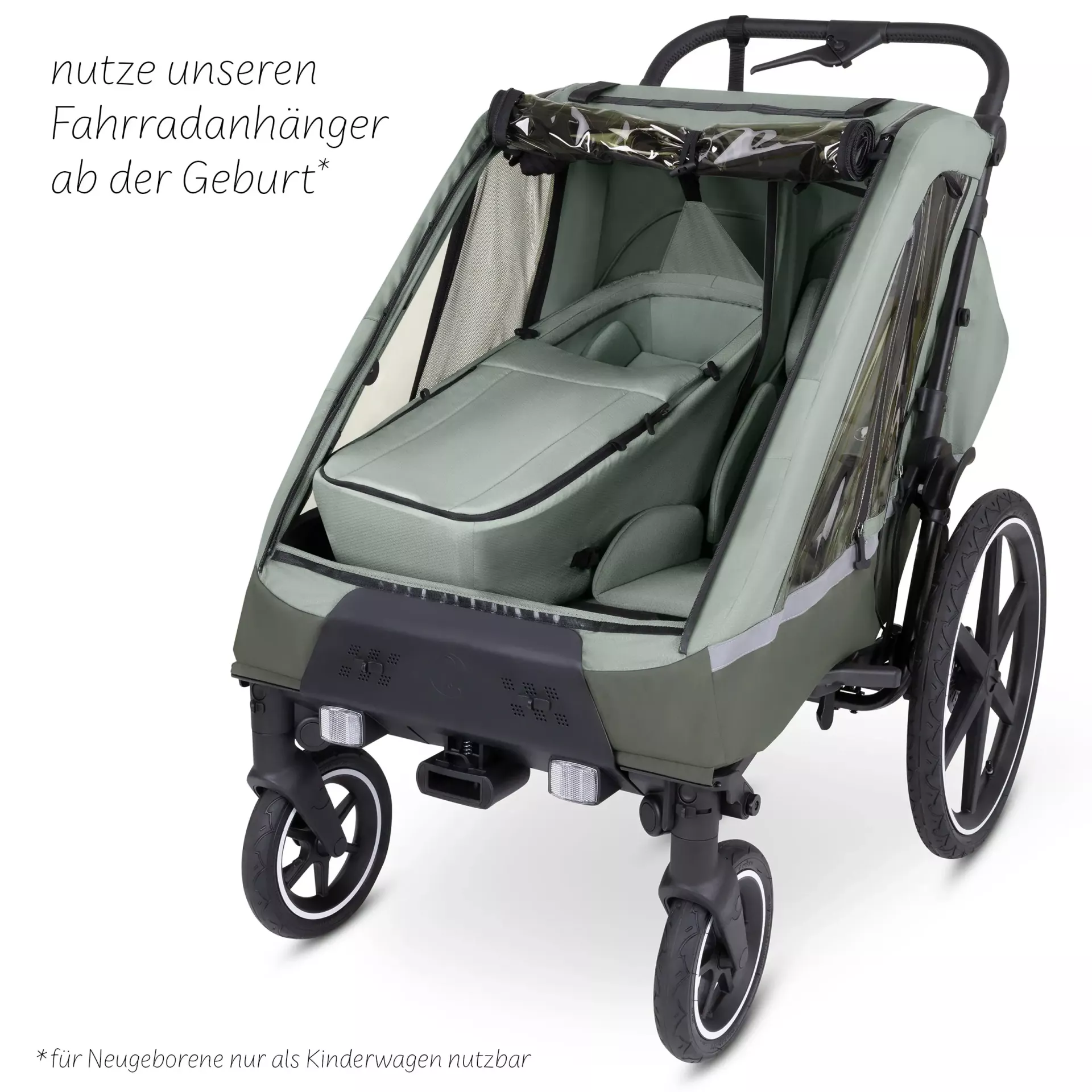 ABC Design Neugeboreneneinsatz - Fahrradanhänger Tour olive