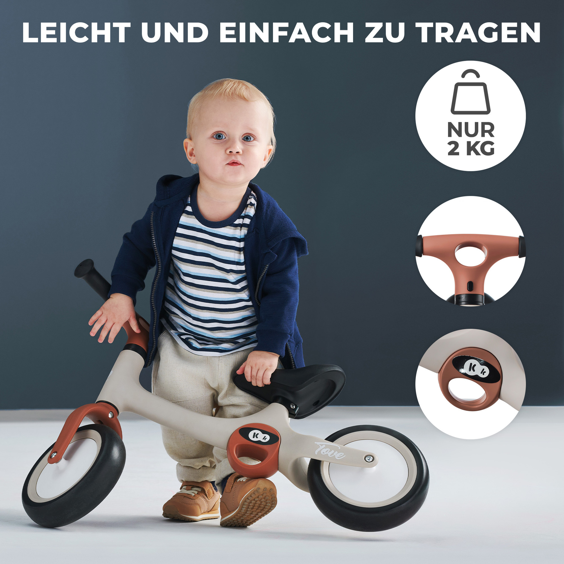 Kinderkraft Balance Bike TOVE Desert Beige - Laufrad