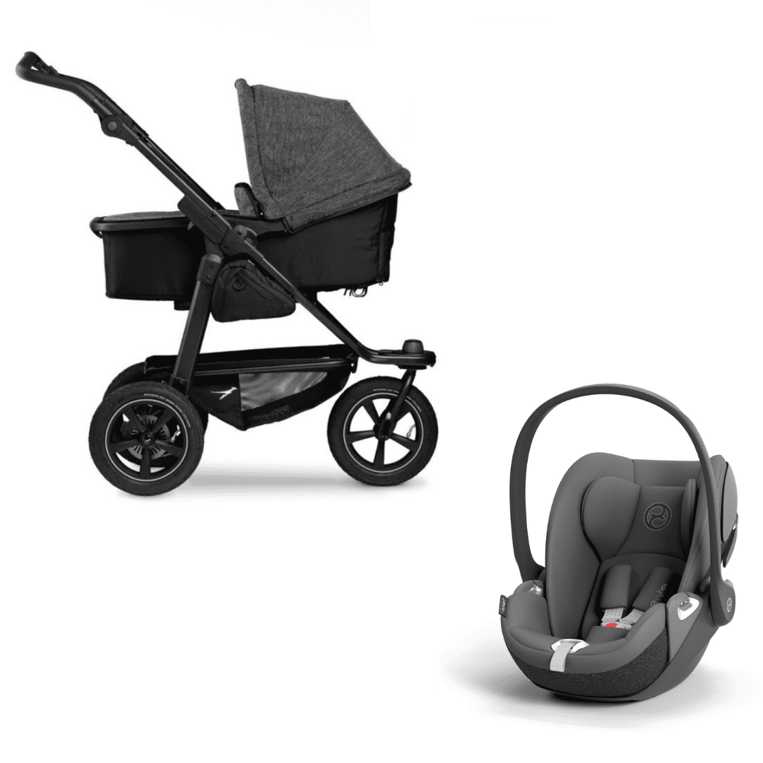 TFK Mono 2 Kombikinderwagen Premium Anthrazit Lufträder und Cybex Cloud T Mirage Grey