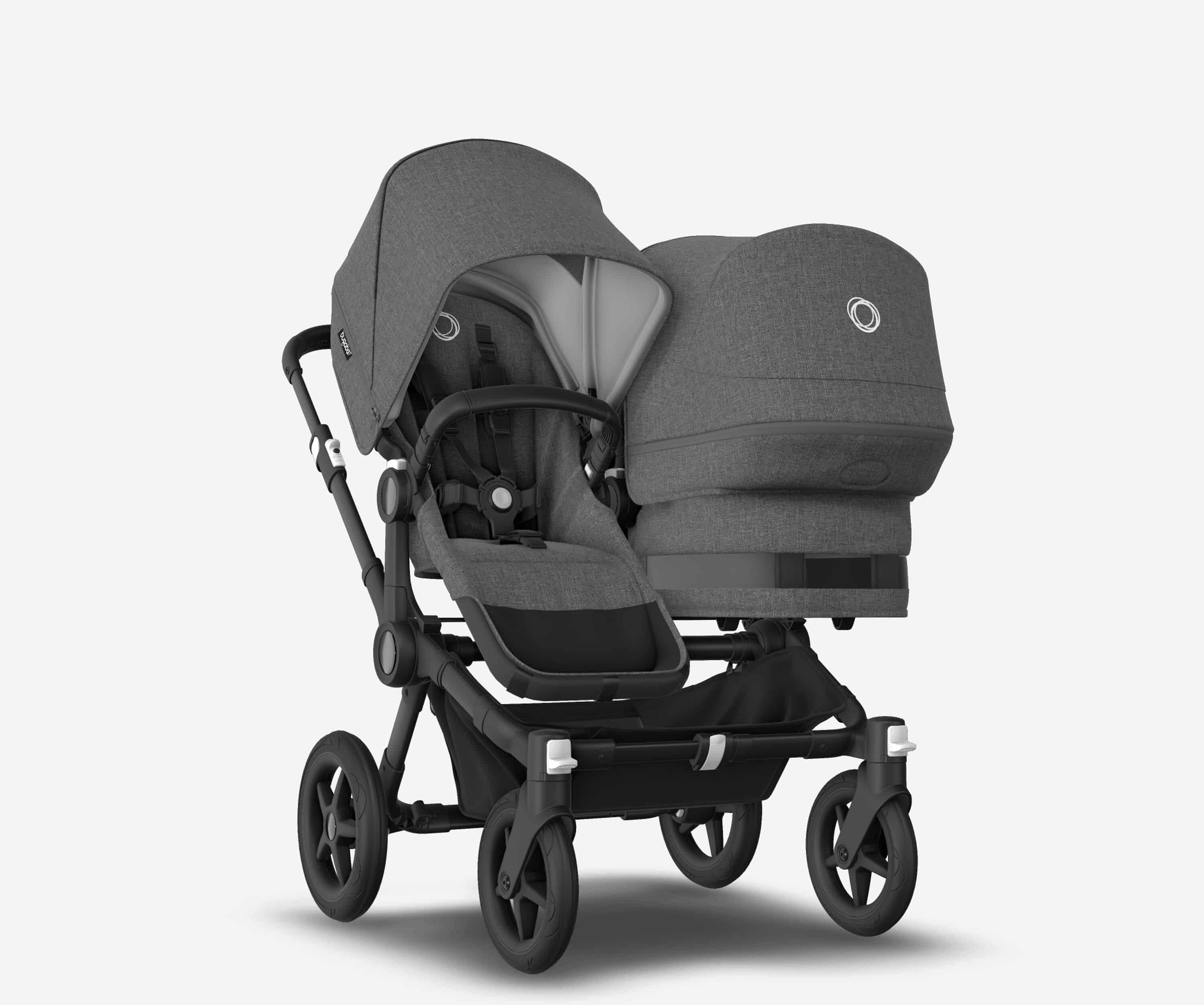 Bugaboo Donkey5 Duo schwarz/grau meliert - Geschwisterwagen