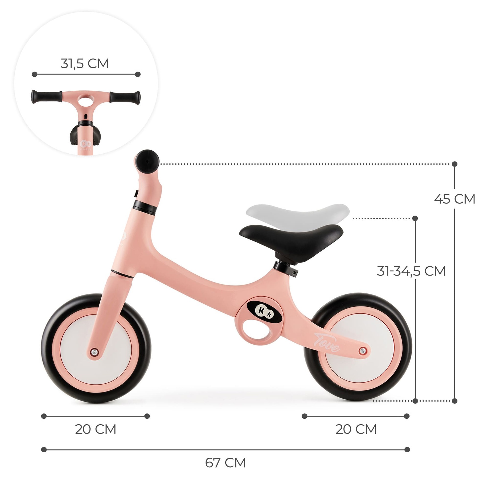 Kinderkraft Balance Bike TOVE Rose Pink - Laufrad