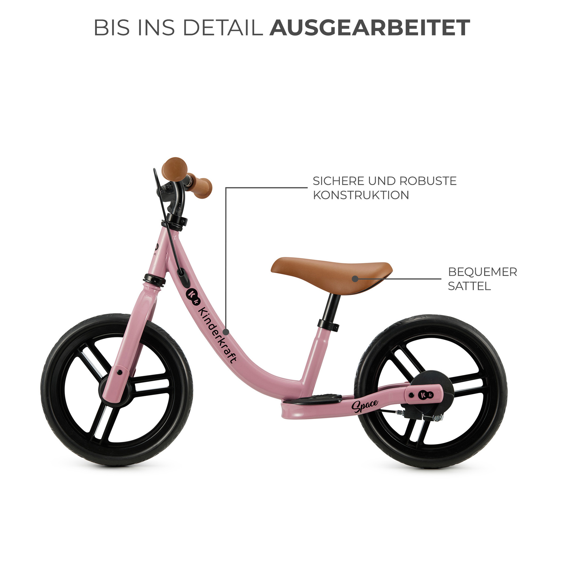 Kinderkraft Balance Bike SPACE Dark Pink - Laufrad