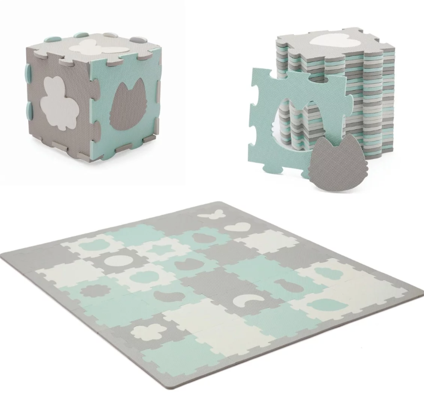 Kinderkraft Schaumstoffmatte - Puzzelmatte LUNO SHAPES Mint