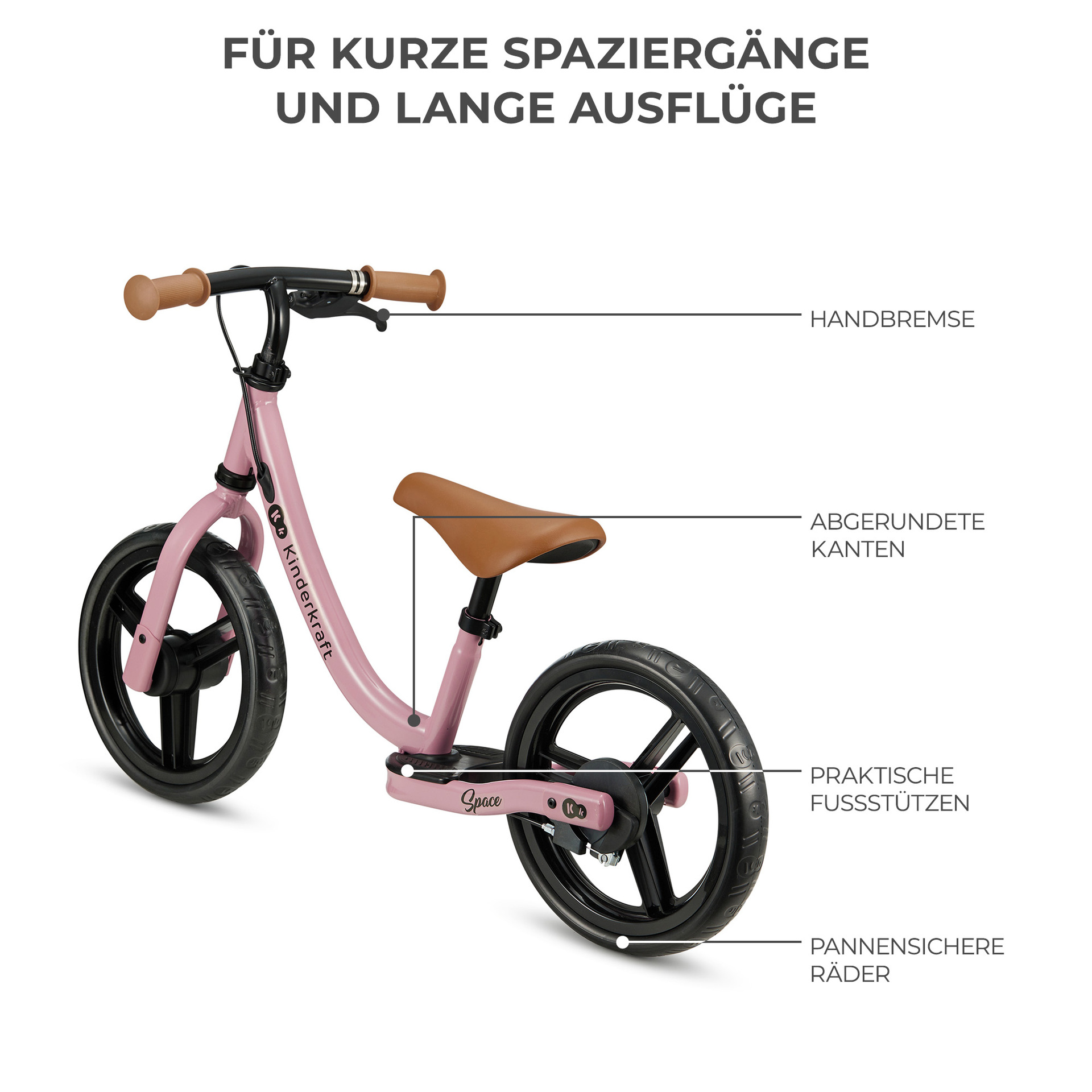 Kinderkraft Balance Bike SPACE Dark Pink - Laufrad