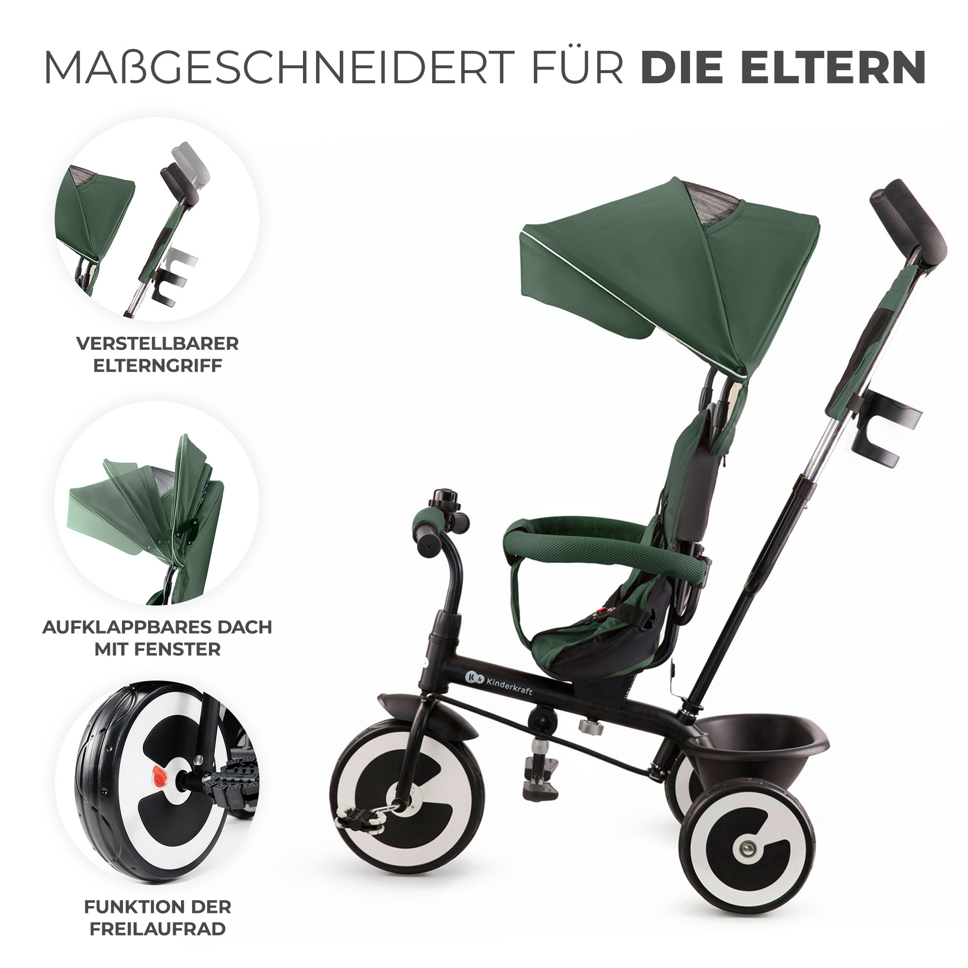 Kinderkraft ASTON Tricycle Mystic Green - Dreirad