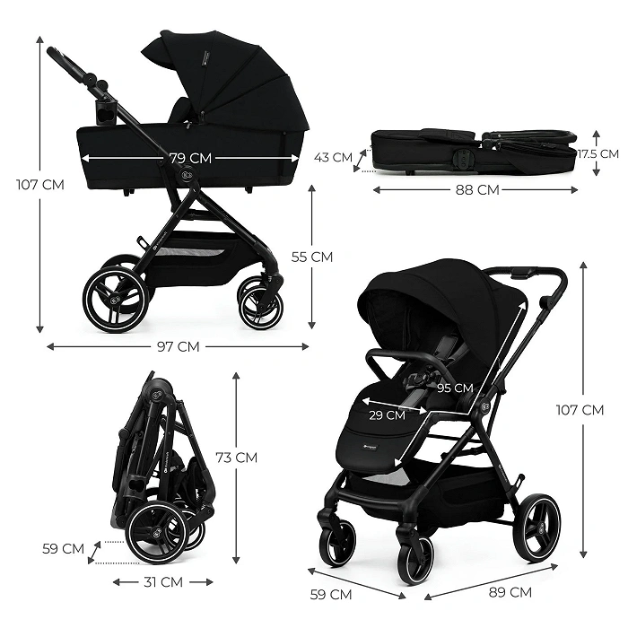 Kinderkraft Kombikinderwagen YOXI 2IN1 Black