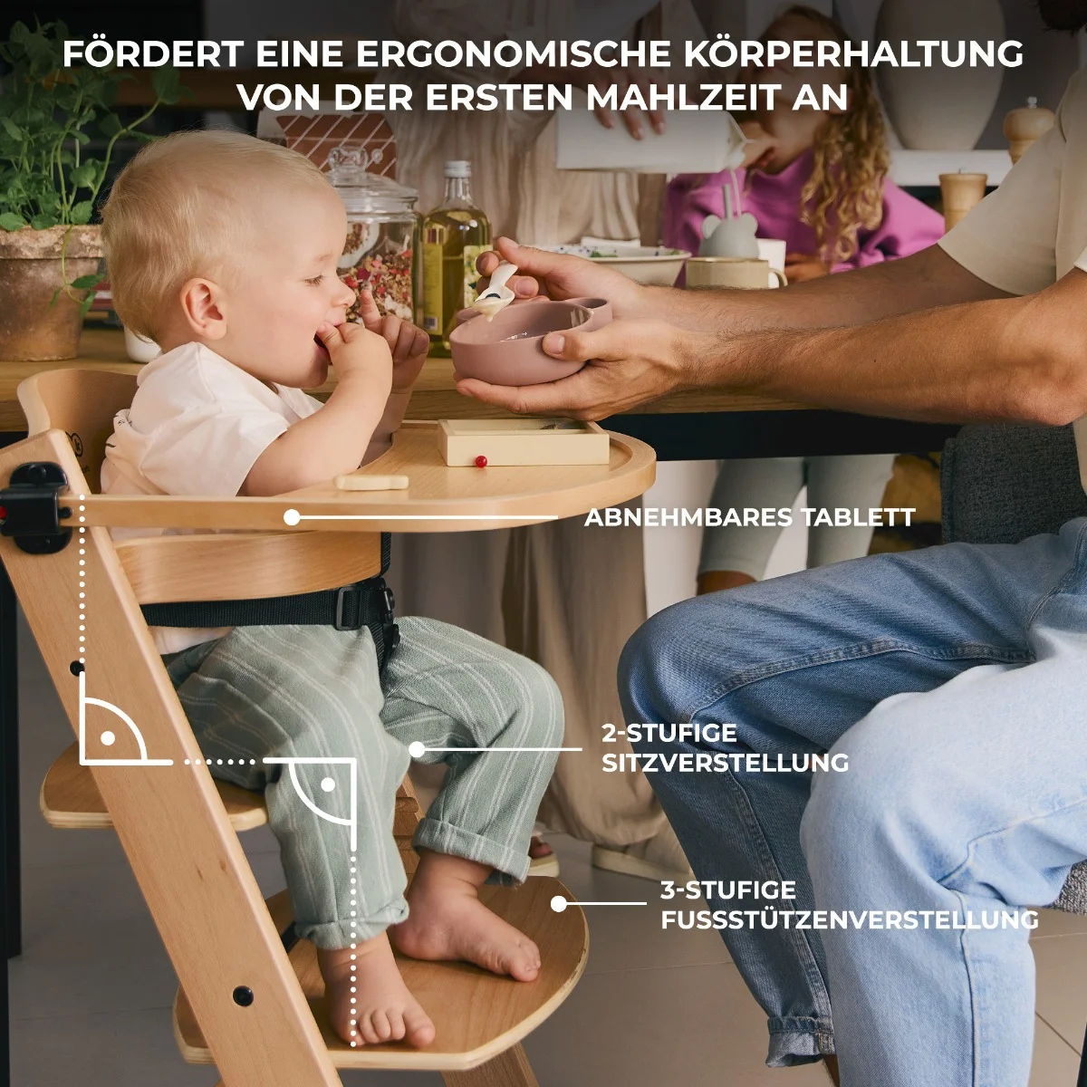 Kinderkraft Hochstuhl Enock mit Liegefunktion CALMEE