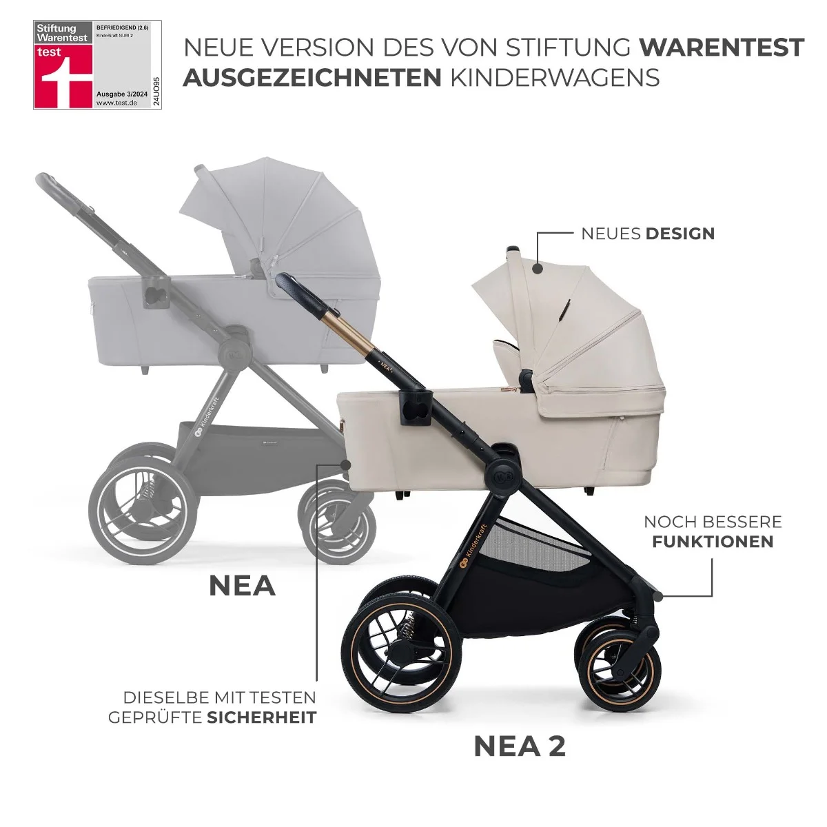 Kinderkraft Nea 2 Kombikinderwagen beige