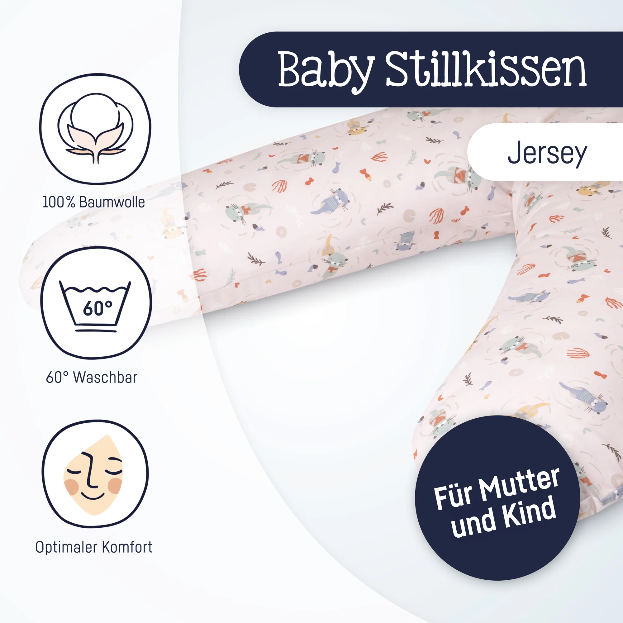 personalisiertes Stillkissen Jersey Cotton mit Namen Little OttiSchrift 1