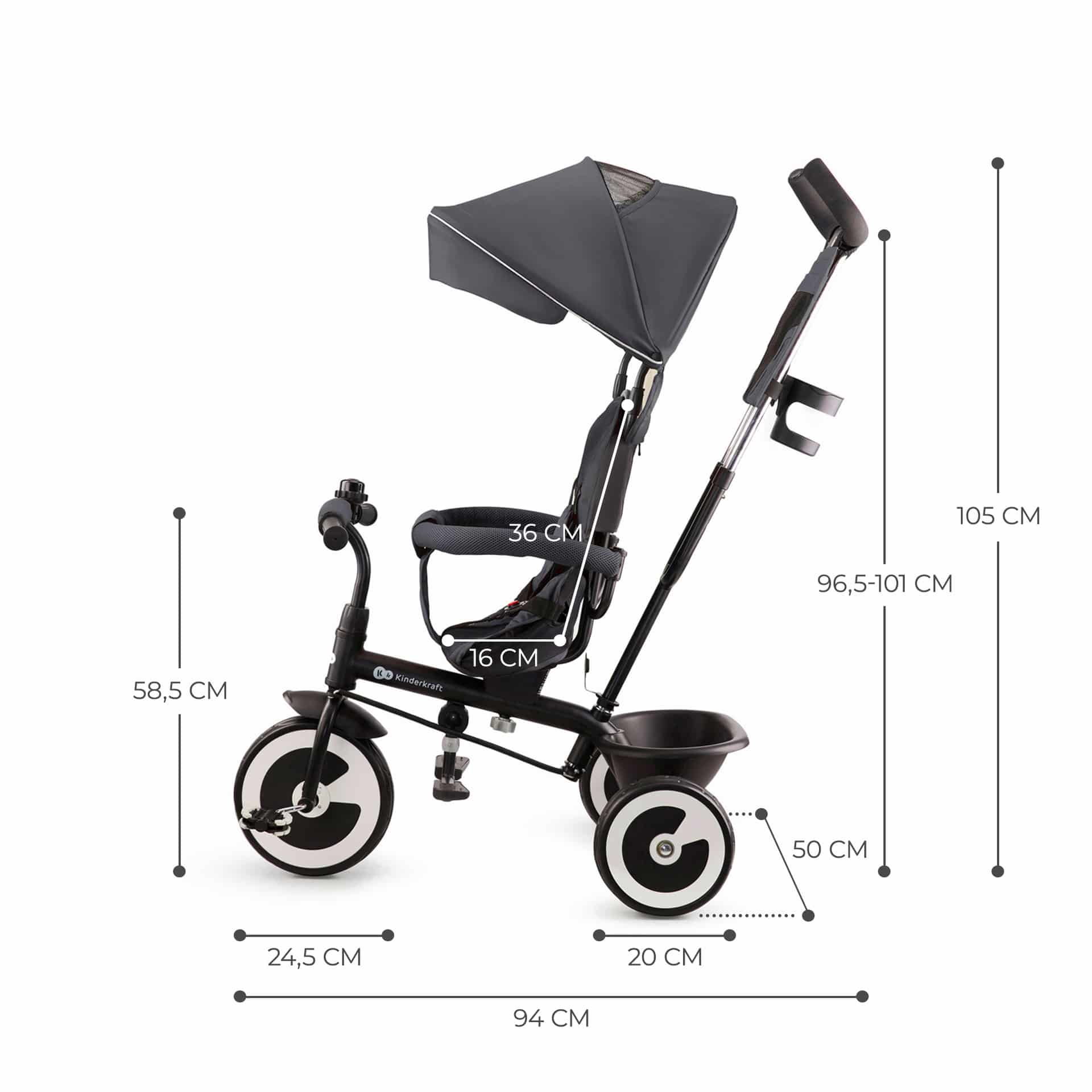 Kinderkraft ASTON Tricycle - Dreirad Malachite Grey