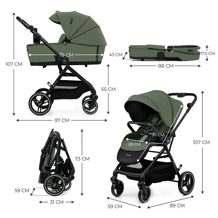 Kinderkraft Kombikinderwagen YOXI 2IN1 Green