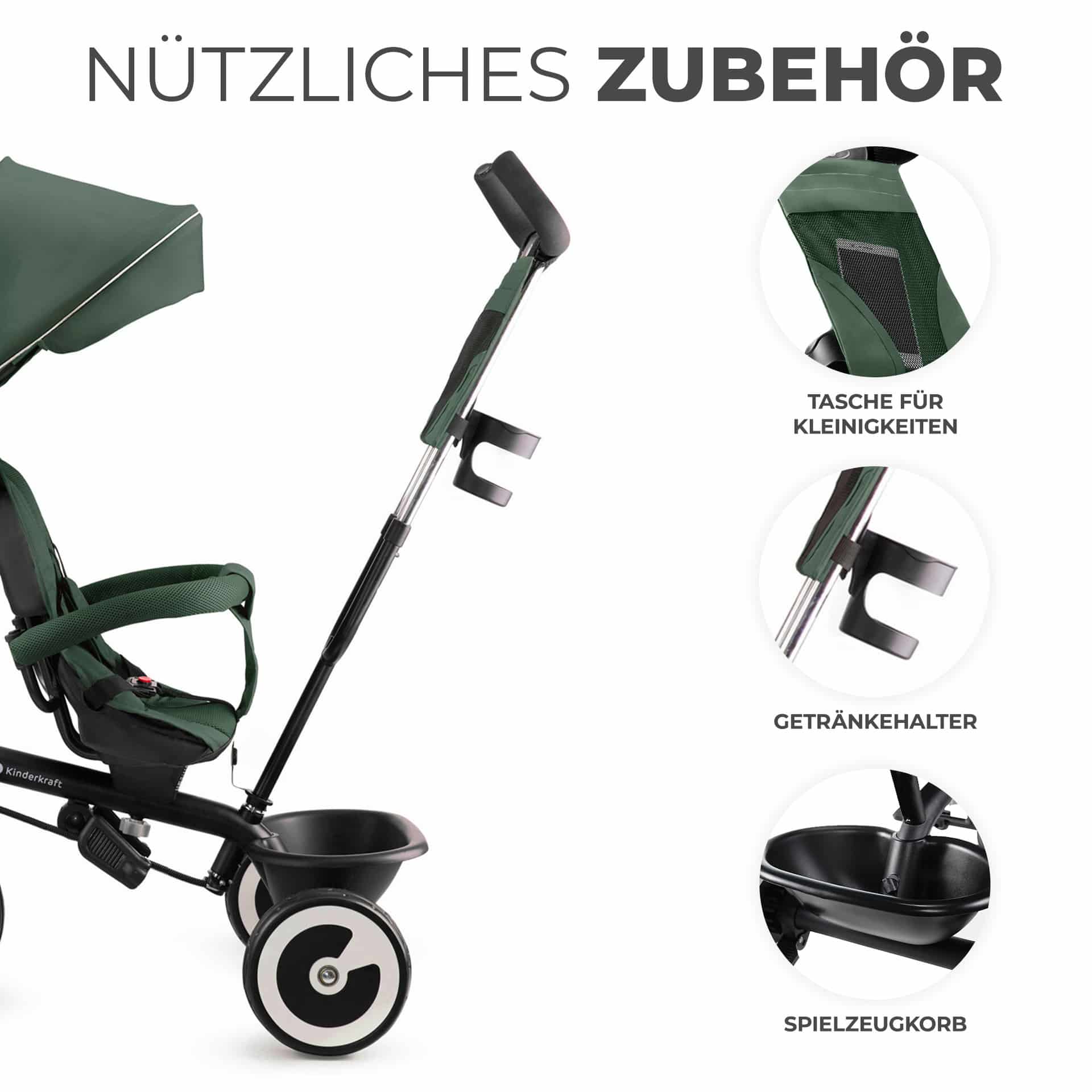 Kinderkraft ASTON Tricycle Mystic Green - Dreirad