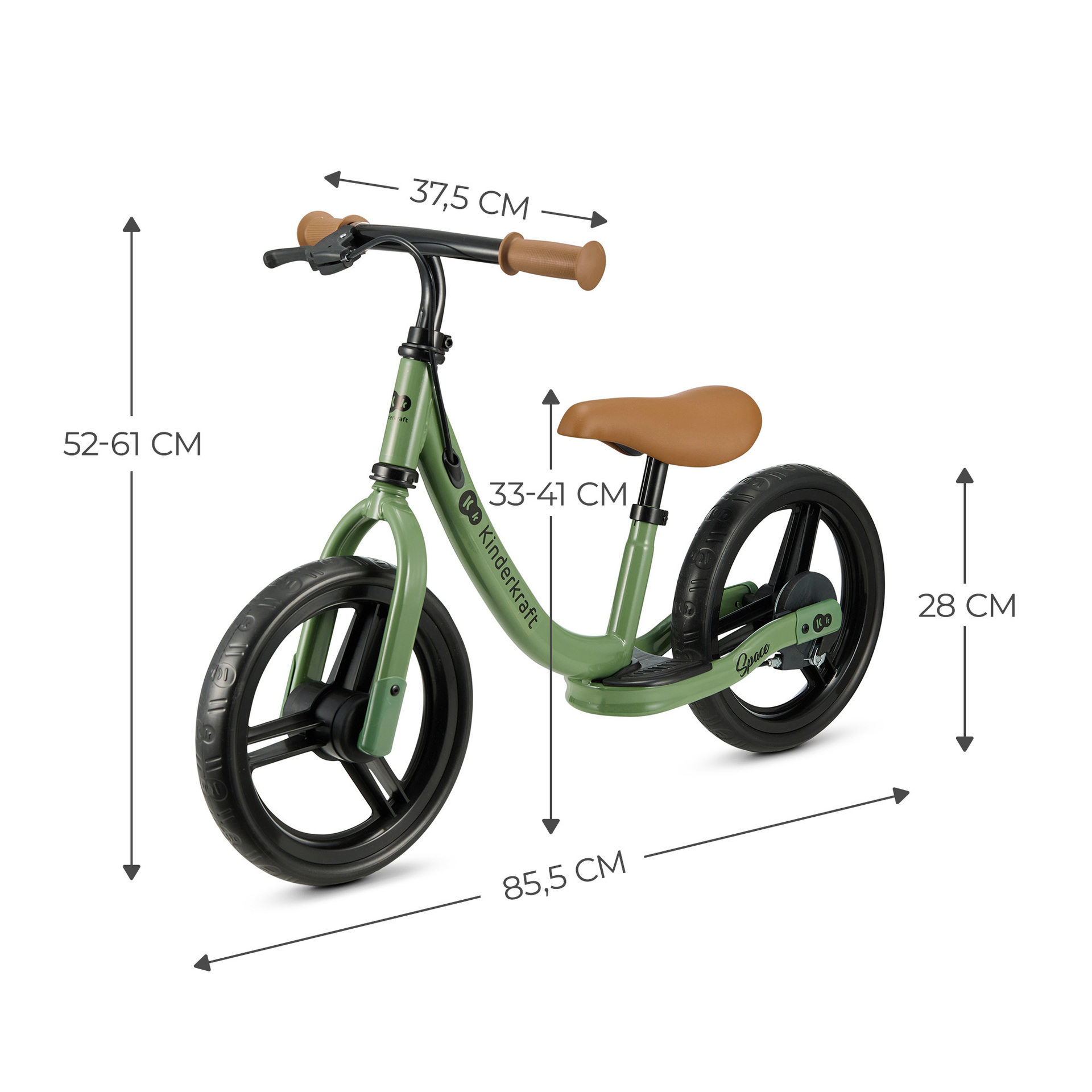 Kinderkraft Balance Bike SPACE Light Green - Laufrad 